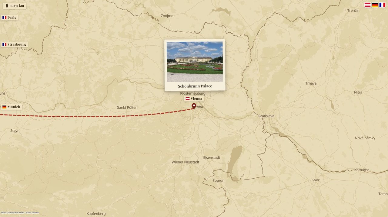 Flags, distances, 3D trains